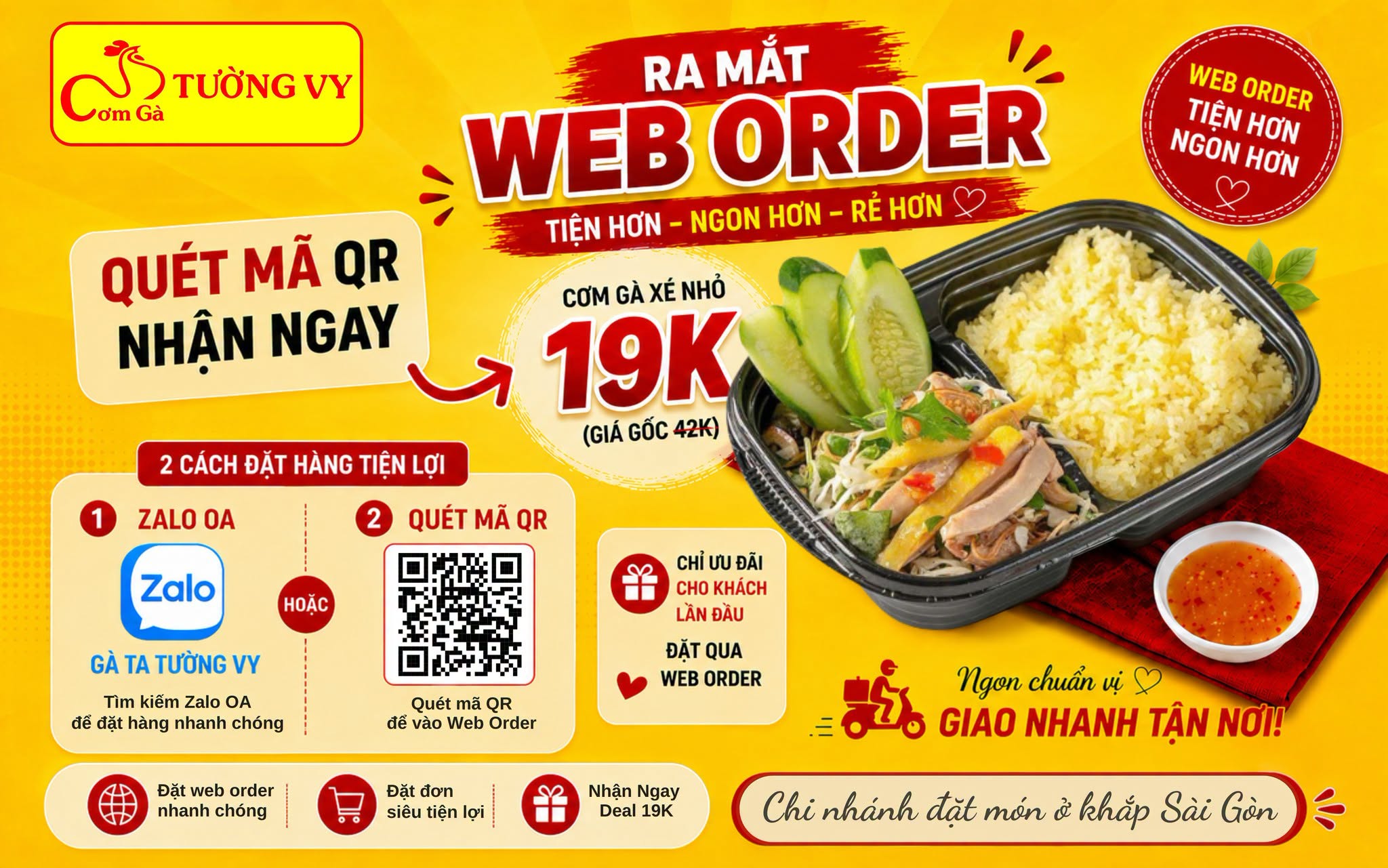 CHIỀU THỨ 2 BẬN RỘN – ĐẶT CƠM GÀ NHANH QUA WEB ORDER NHA!