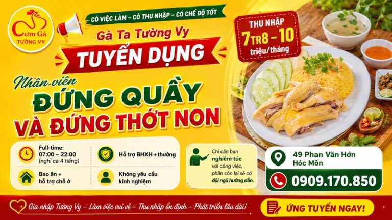 Cơm Gà Tường Vy tuyển dụng TV1