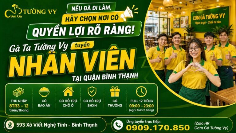 Cơm Gà Tường Vy tuyển dụng TV10