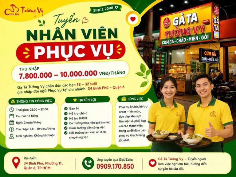 Cơm Gà Tường Vy tuyển dụng TV6