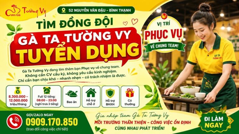 Cơm Gà Tường Vy tuyển dụng TV9