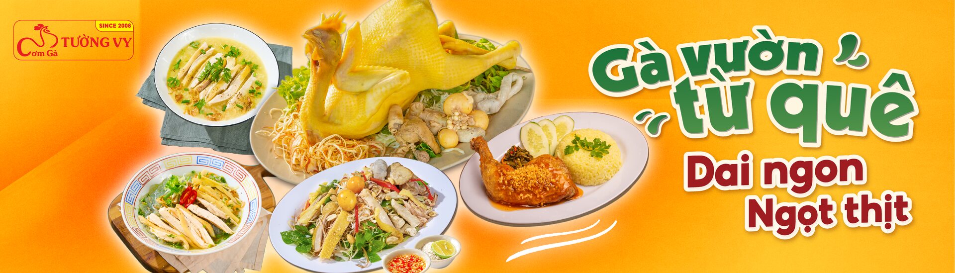 Cơm Gà Tường Vy — gà vườn từ quê, dai ngon ngọt thịt, since 2008
