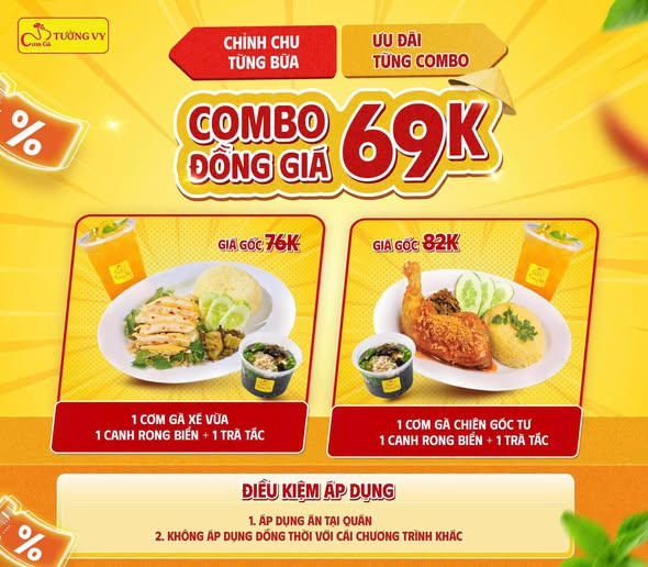 COMBO ĐỒNG GIÁ 69K – CHỈNH CHU TỪNG BỮA, ƯU ĐÃI TỪNG COMBO!